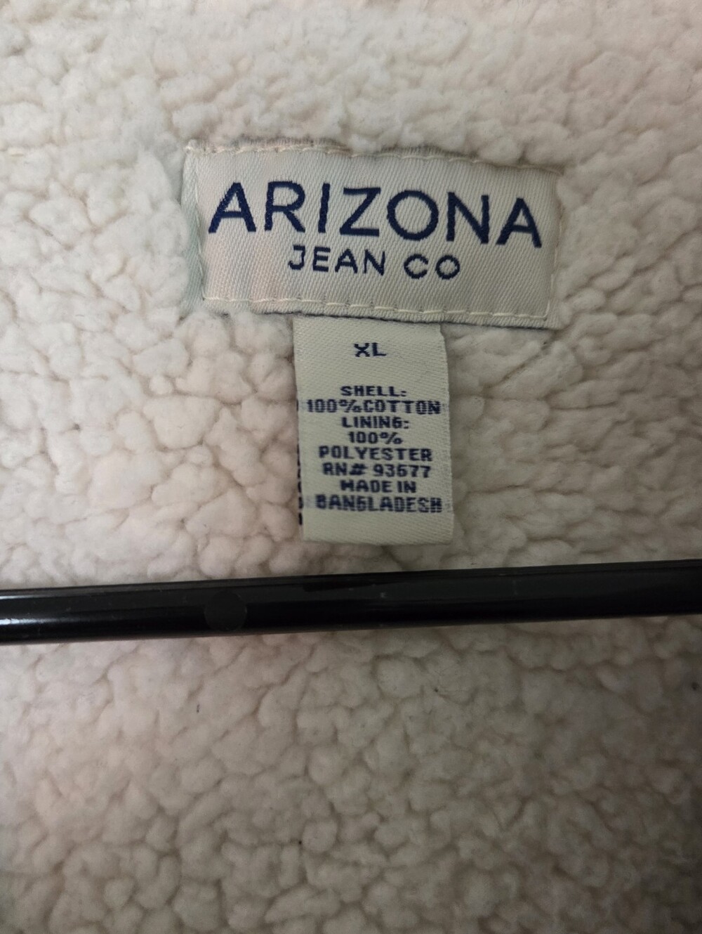Arizona Jean Co Corduroy Sherpa-Lined Jacket in Black with Cream Collar - Picture 2 of 5